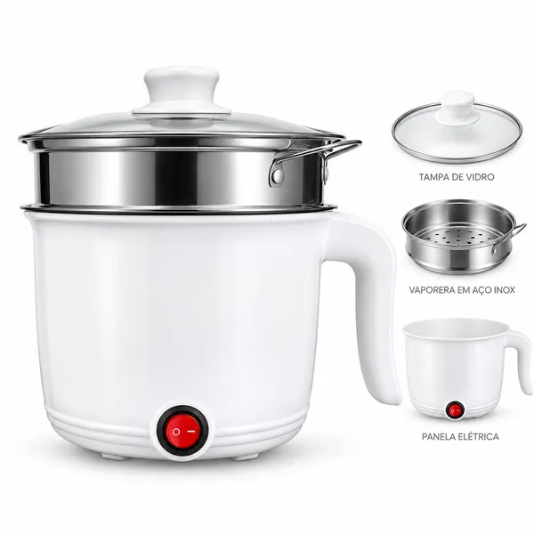 Panela de Arroz Elétrica Multi-Camadas Dupla Camada 1,8L