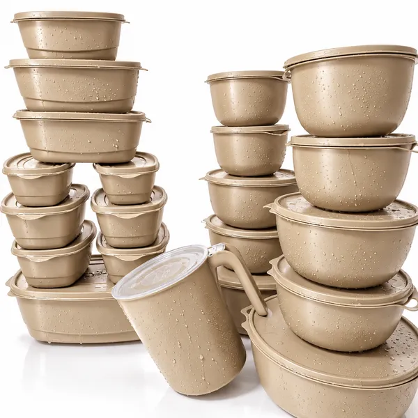 21 Potes Plásticos Multiuso com Tampa