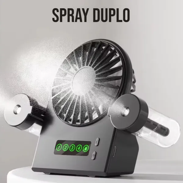 Ventilador Portátil Recarregável Silencioso 4 Velocidades Umidificador MaxMay