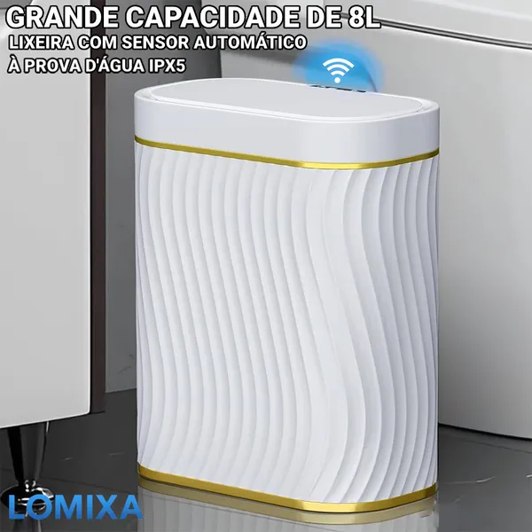 Lixeira Automática 8L com Sensor Inteligente Touch Cesto de Lixo para Banheiro Cozinha Escritório