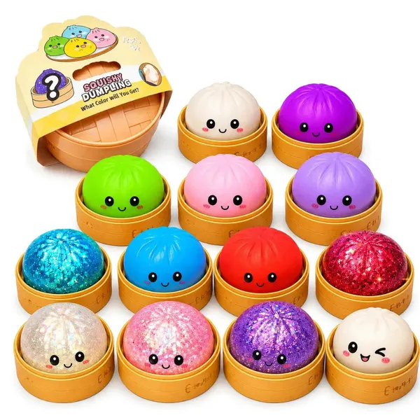 Dumpling Squishy Caixa Misteriosa Mole Estresse Grande Fofa Brinquedo Sensorial Fidget Bao Chinês