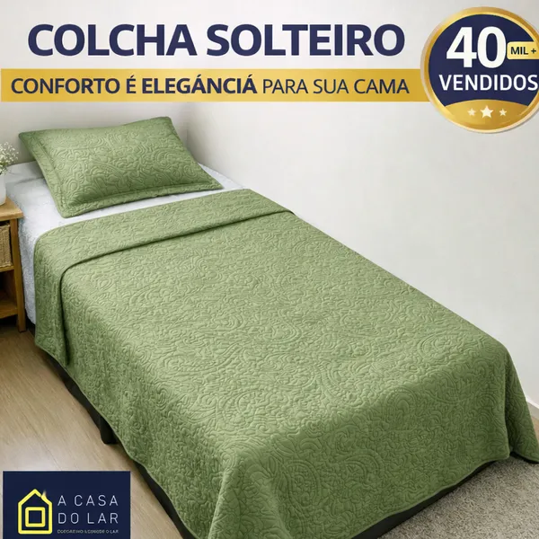 Colcha Cobre Leito Solteiro Menina & Menino Liso 1,60x2,40m Dupla C/ Viés Kit Cobre Leito Solteiro + Porta Travesseiros