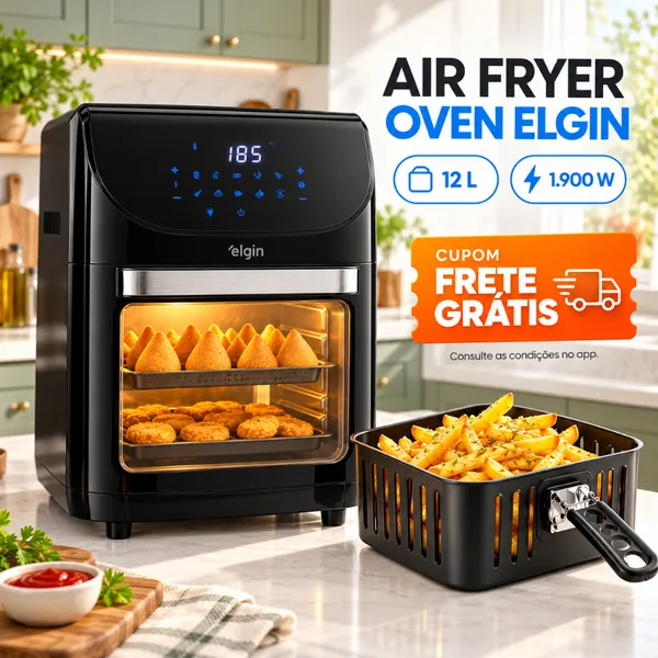 Fritadeira Air Fryer 12 Litros Family Oven Fry Elgin 1900W