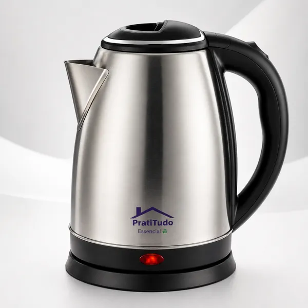 Chaleira Elétrica Inox 1,8L 1000W ou 1200W com Desligamento Automático
