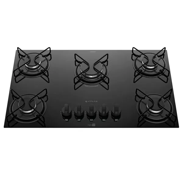 Fogão Cooktop 5 Bocas Mesa Vidro Atlas Agile Up Preto Bivolt