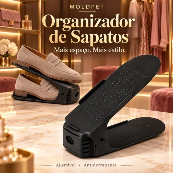 Conjunto 10 ou 20 Organizador de Sapatos Ajustável Antiderrapante Sapateira Porta Sapato
