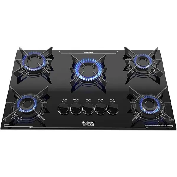Cooktop 5 Bocas a Gás Itatiaia Electra Plus com Acendimento Automático Bivolt Preto