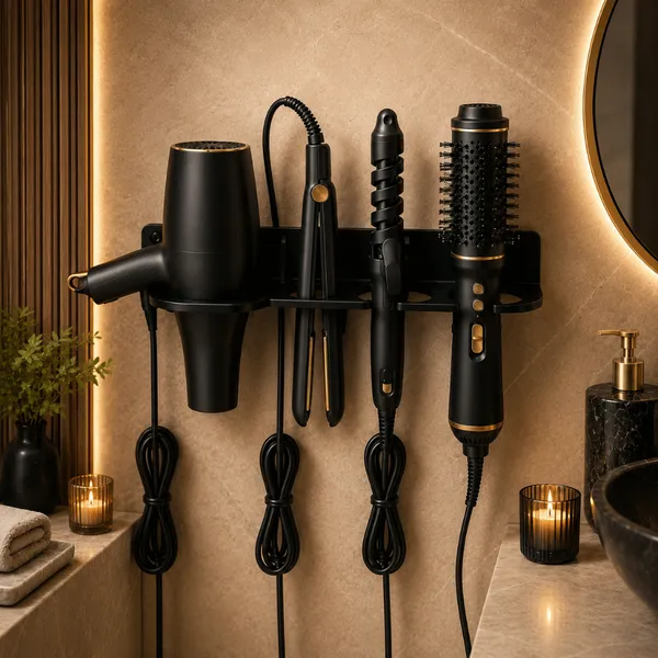 Suporte de Parede 4 em 1 para Secador, Chapinha, Babyliss e Escova elétrica
