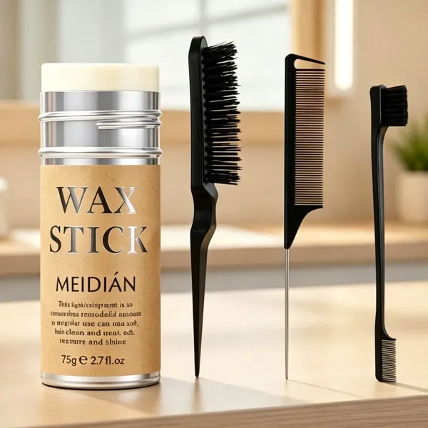 Hair Wax Stick 75g Bastão de Cera Capilar para Modelar + Kit Pente Salon 3 Peças
