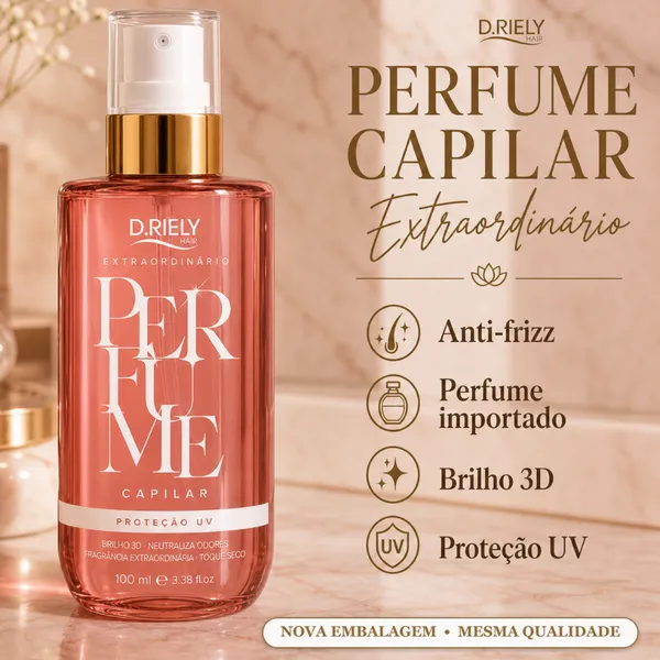 Perfume Capilar Feminino ​Cabelo Perfumado Anti Frizz Proteção UV Brilho Intenso Body Splash Premium Fragrância Luxo