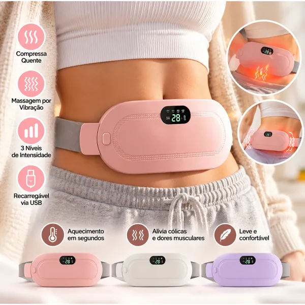 Massageador Elétrico para Cólicas com Aquecimento e Vibração