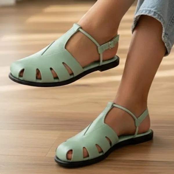 Rasteirinha Confortável Luxo Sandália Rasteira Feminina com Fivela