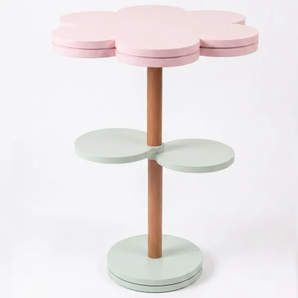Mesa Flor Infantil Decoração Madeira para Quarto e Sala Desmontável