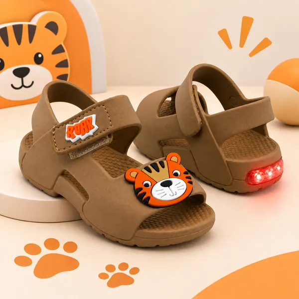 Sandália Infantil Menino Papete Criança Com LED Confortável e Anatômico