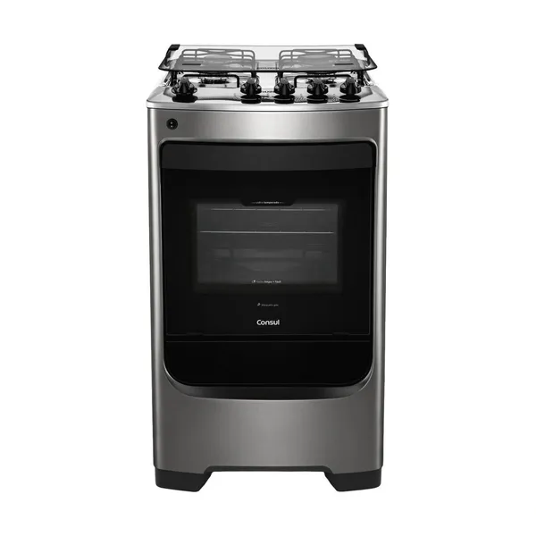 Fogão Consul 4 Bocas cor Inox com Acendimento Automático - CFO4NAR