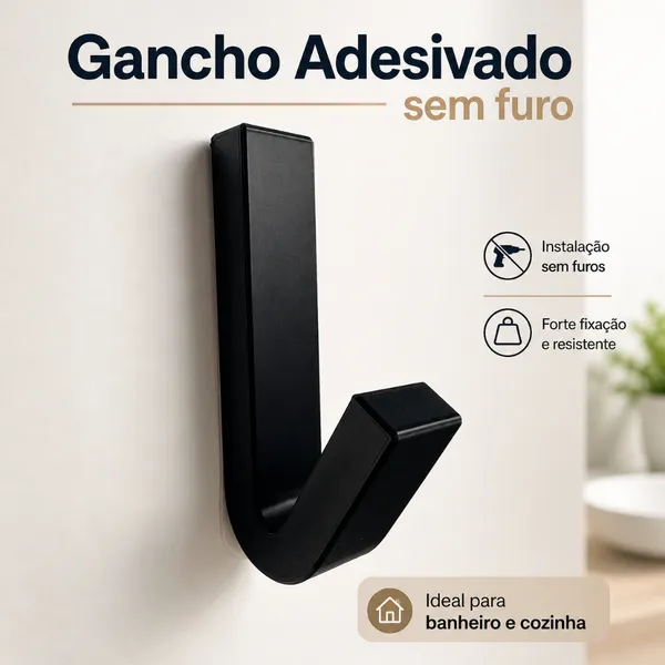 Gancho Adesivo Sem Furo Suporte Para Toalha Pano de Prato Banheiro Cozinha