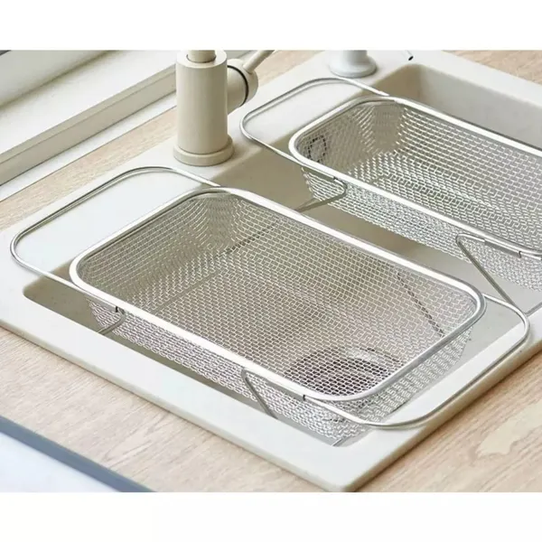Escorredor de Pia Inox com Alça Retrátil – Peneira e Fruteira para Alimentos