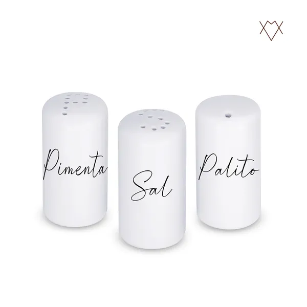 Kit Cozinha Pimenteiro Sleiro Paliteiro de Porcelana Premium