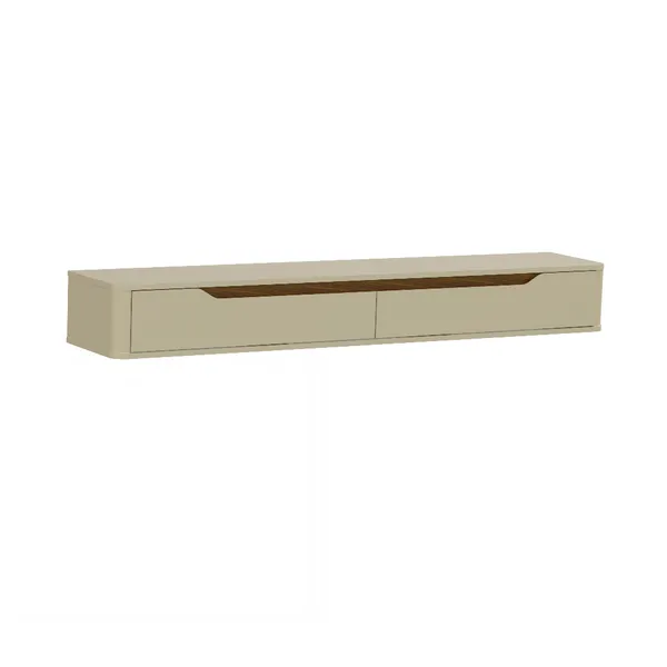 Rack Suspenso Slim Curvo 160cm para TV até 55” Moderno Luxo com Portas Basculantes