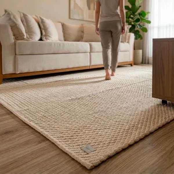 Tapete Para Sala Lavável à Máquina 100% Algodão Grande