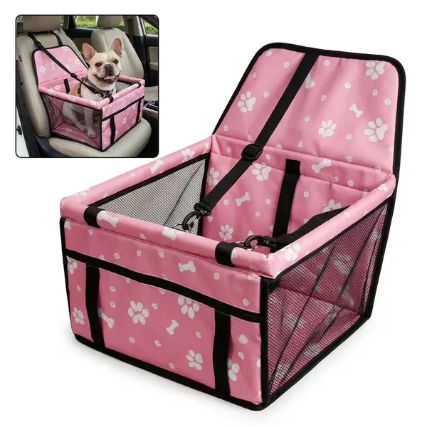 Cadeirinha Pet Luxo Veicular com Kit Cinto de Segurança - Várias Cores, Alta Qualidade, Cães e Gatos Até 10kg