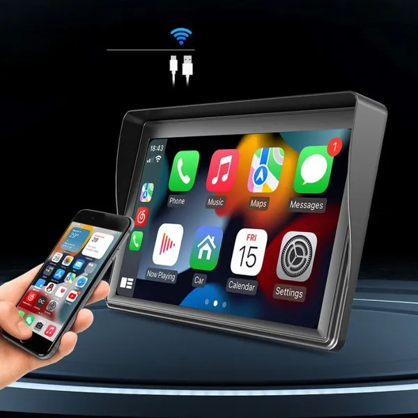 Multimídia Automotiva Universal CarPlay Android e iOS com Tela de 7" e Câmera de Ré