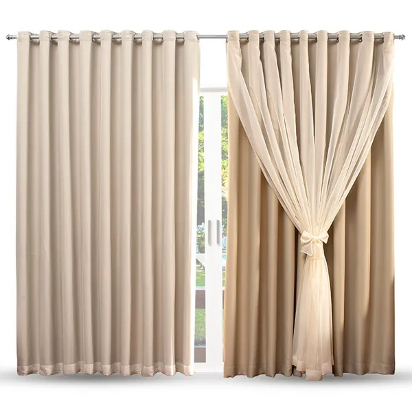 Cortina Voil Com Forro Blackout Tecido de 3,00x2,70M até 6,00X2,70 Metros perfeita para Casa