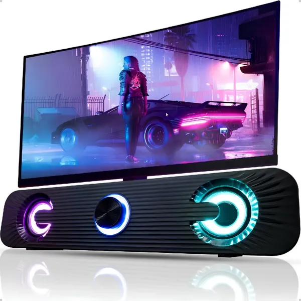 Caixa de Som Soundbar Gamer Knup RO829 6W RMS RGB USB Entrada P2