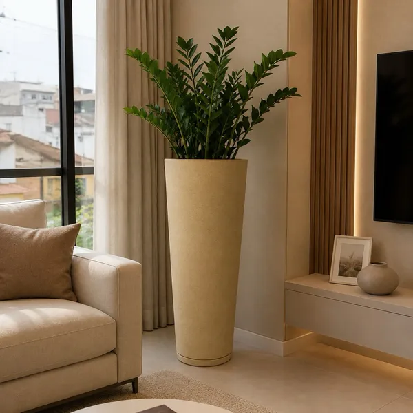Elegância Ibiza Escovada: Vaso Coluna 59x21 com prato coletor
