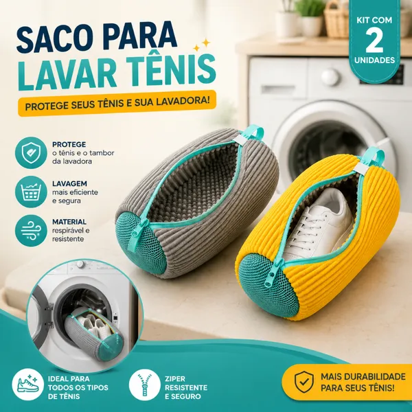 Kit 2 sacos lavagem tênis