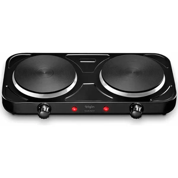 Fogão Cooktop Elétrico Portátil 2 Bocas 2000W Vidro Temperado FG02 Elgin