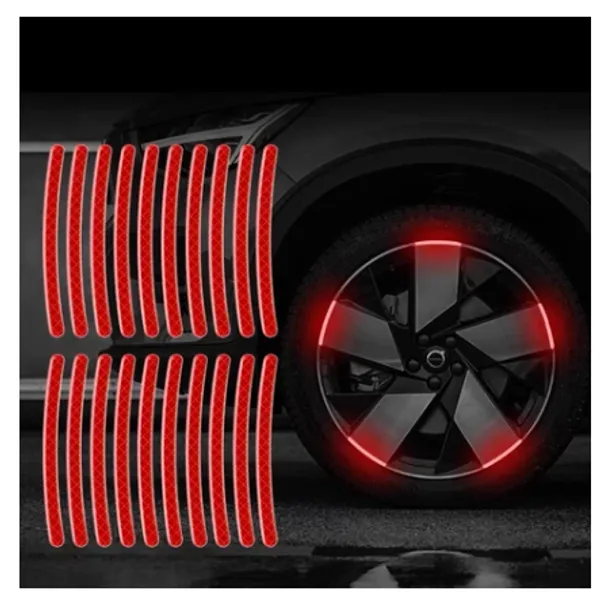 20 Adesivos Refletivos para Rodas de Carro e Moto
