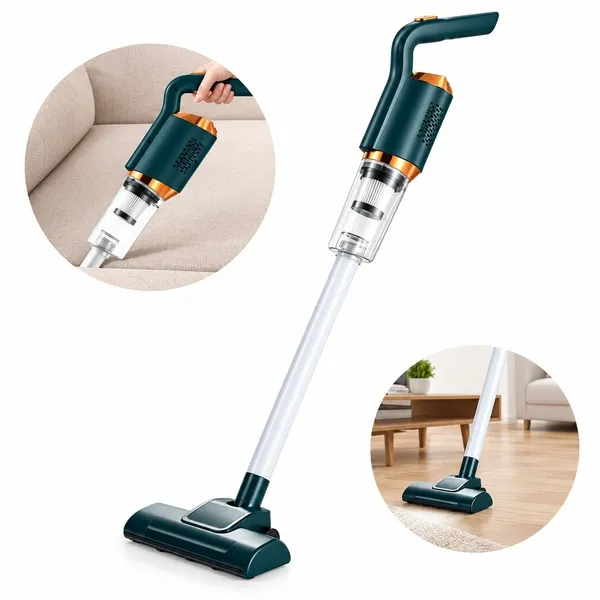 Aspirador De Po Vertical Portatil Sem Fio Recarregavel Casa Carro 2 Em 1 Potente Leve Bateria USB Filtro Lavavel